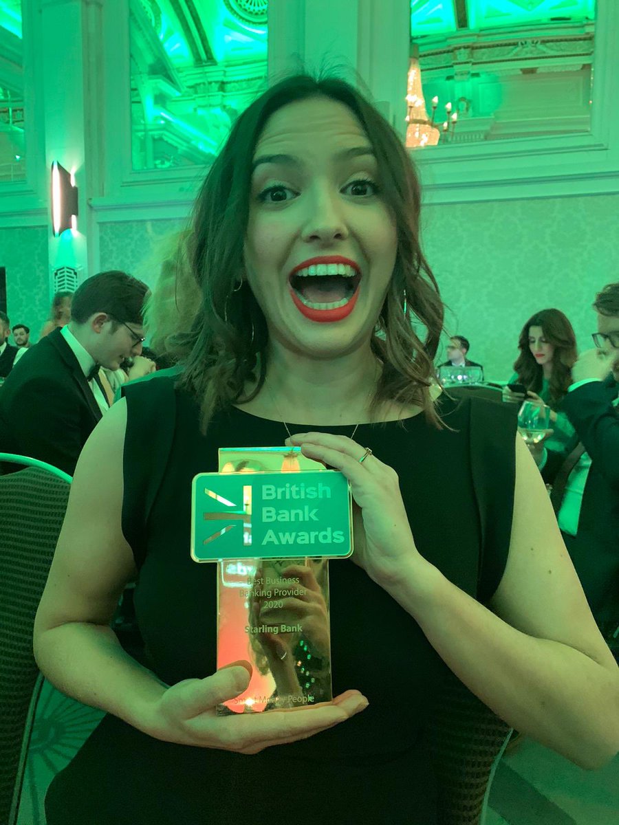 Can you tell how thrilled I am? <a href="/StarlingBank/">Starling</a> awarded Best Business Banking Provider #bba2020