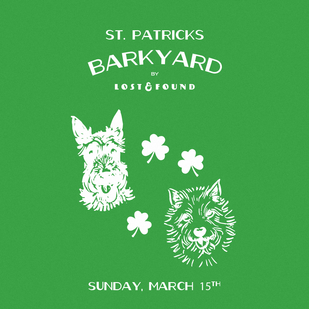 lostandfoundep's tweet photo. Join us this Sunday, March 15th for a St.Patrick's Day Edition of #Barkyard.🐶☘️Bring out your furry friends for a Sunday Funday on the patio from 3PM-7PM! https://t.co/yvnF59hjG2