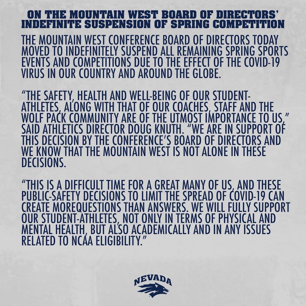 WolfPackTrack's tweet photo. This weekend’s NCAA Indoor Track Championship has been canceled and our spring season indefinitely suspended.

MORE: https://t.co/QmaQ6e2bPP https://t.co/wbLbxjPPBF