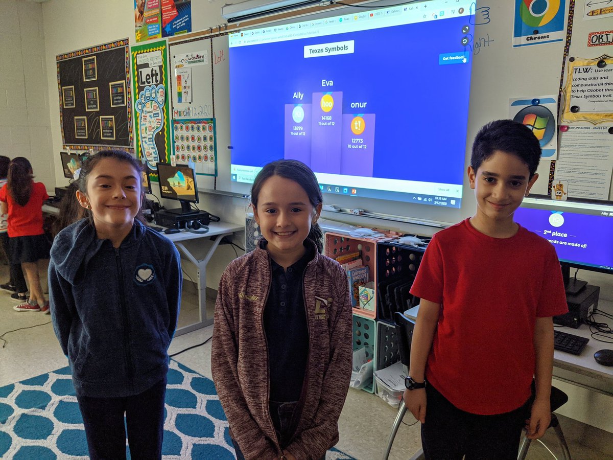 Ocelotscode's tweet image. Today's Texas Symbols ๐ค ๐ ๐ณ๐๏ธโญ @GetKahoot winners!! ๐๐๐ #TexasSymbols #TheLoneStarState #coding108 @rleal