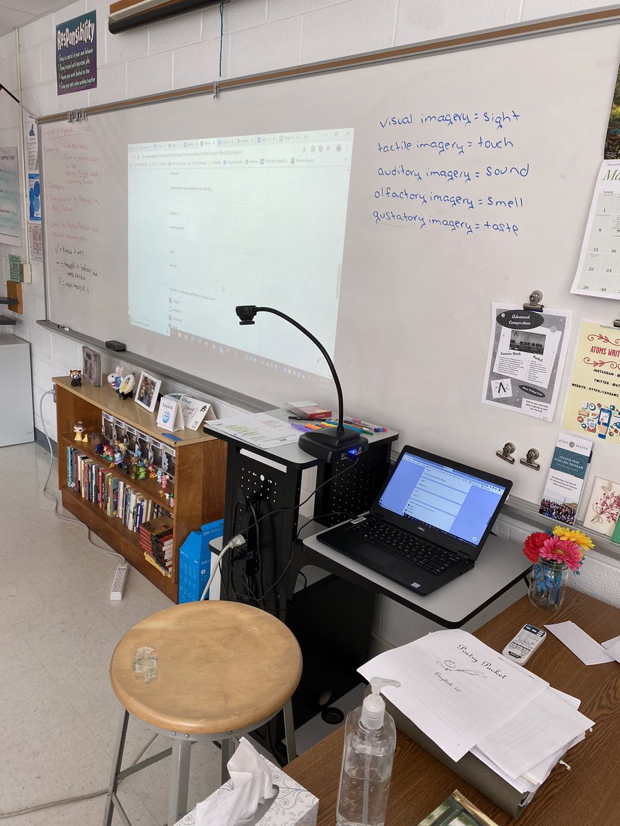 MLADickinson's tweet photo. When your CT decides to change their unit day of...#distancelearningplan #nottooshabby #poetry #flexibility #adaptability #modeling #annotating #imagery #artday #AHSPOGsquad https://t.co/6FbAEIXmnB