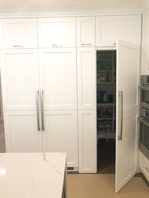 WorksCabinet's tweet photo. Spot the hidden, walk-in pantry... Now we know where to hide the chocolate! #cabinetry #cabinets #kitchendesign #kitchengoals #kitchenideas #kitcheninspiration #kitchenremodel #kitchenrenovation #cabinetry #kitchen  #organization #storage #pantry #hiddendoor https://t.co/ZaNBIewzqu