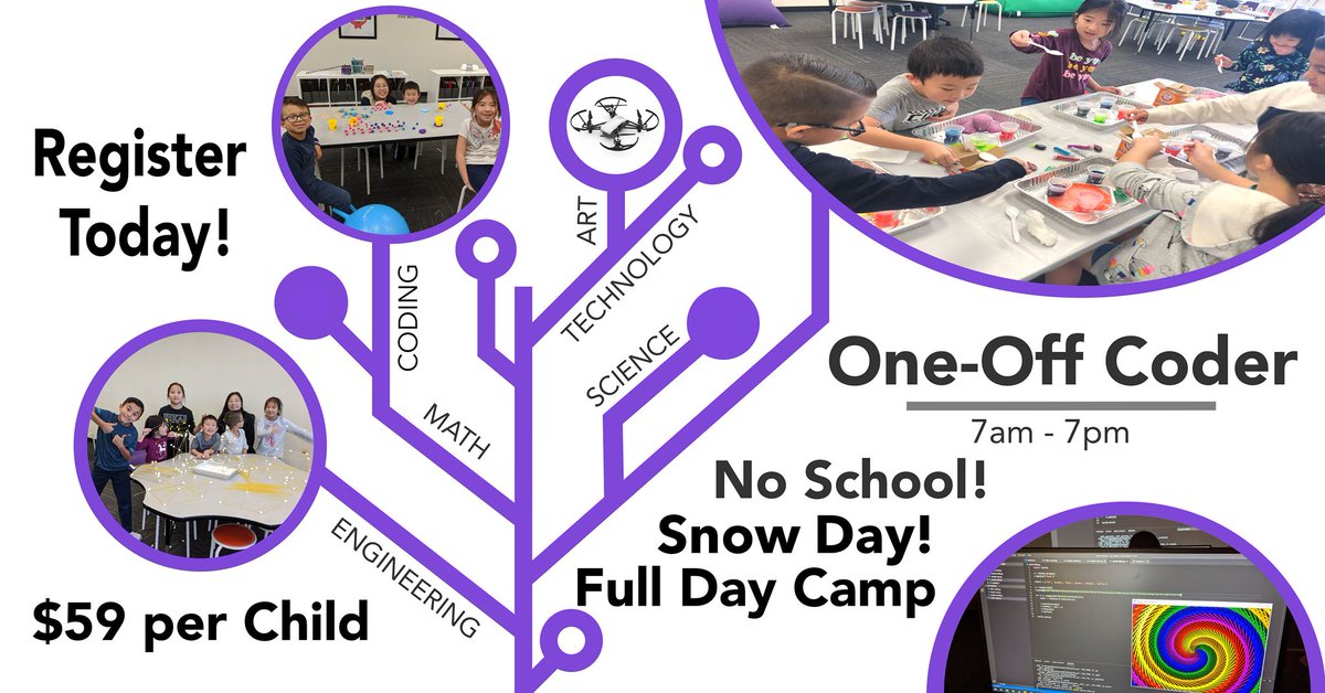 oneoffcoder's tweet photo. Full Day Camp! No School! 3/16 & 3/17
#oneoffcoder #coding #kidscode #learntocode #programming #fulldaycamp #camp #noschool #RegisterNow https://t.co/vOakuaoCDQ