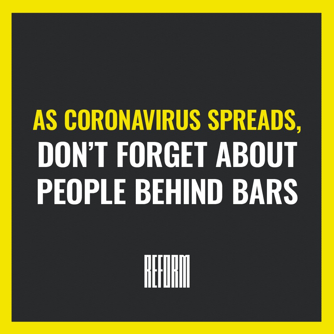 REFORM's tweet photo. URGENT ACTION: We need to protect incarcerated people from #coronavirus. It's critical that our response to this global pandemic protects our most vulnerable people – including those behind bars. #COVID19

SIGN OUR PETITION: https://t.co/pYLrAwGN17 https://t.co/HlchfOuNQI