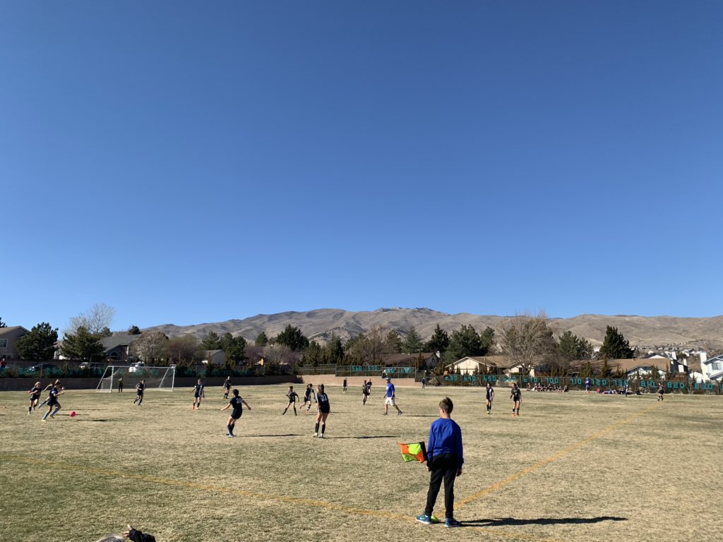 Enjoying our Lady Bighorns soccer match before WCSD follows suit with NBA, MLB, NCAA... let the kods play! ⚽️ #weareBDB #victory