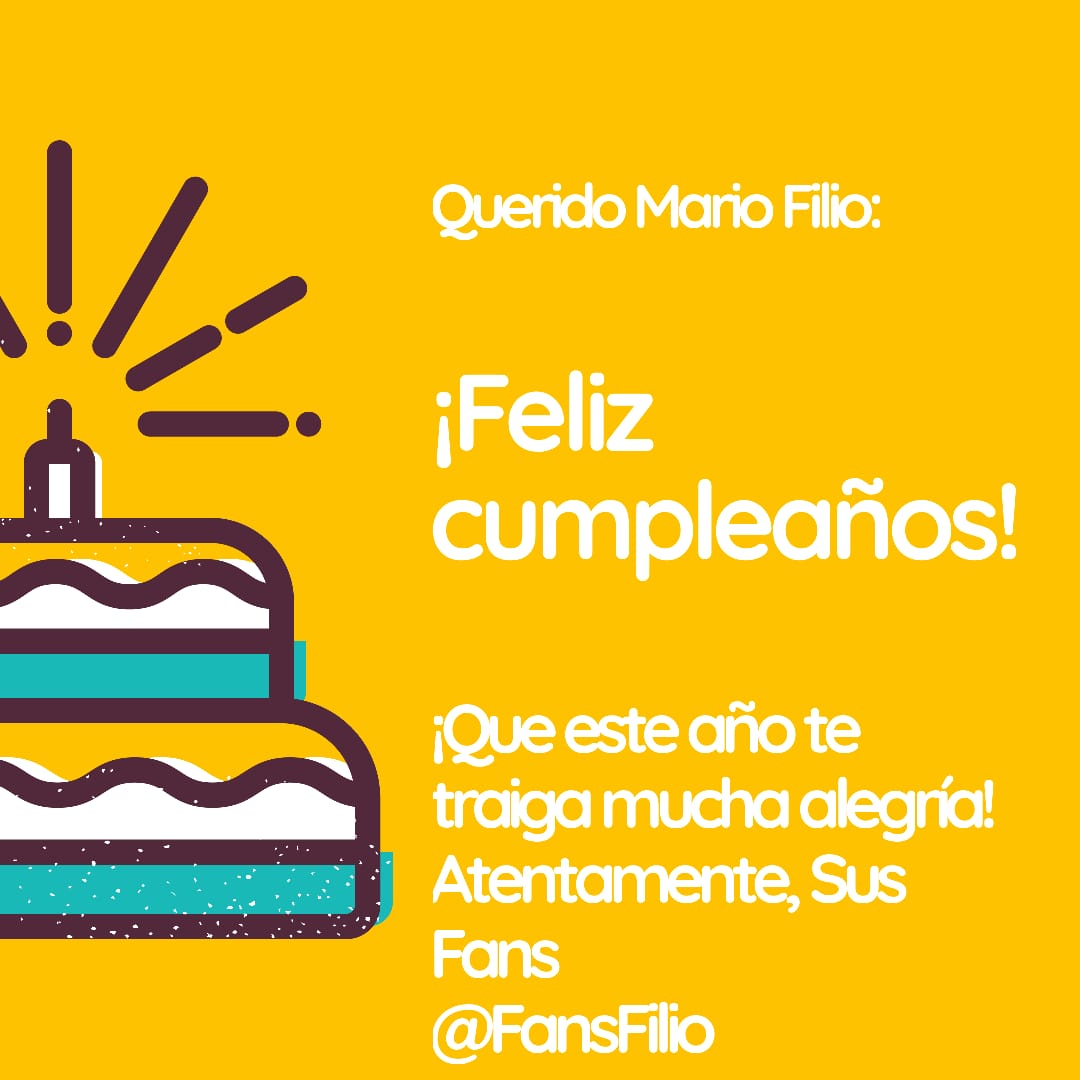 FansFilio's tweet photo. Atentamente: Sus fans de Morelia Michoacán 🥳🎂🎉🎊🎁🎊🎉🎂🥳🎂🎉🎊🎁🎊🎉🎂🥳🥳🎂🎉🎊🎁🎊🎉🎂🥳 
@mariofilio  
#ApoyandoAlIndicado 🥳🎂🎉🎊 
@fandedob https://t.co/I1FfeA2pq4