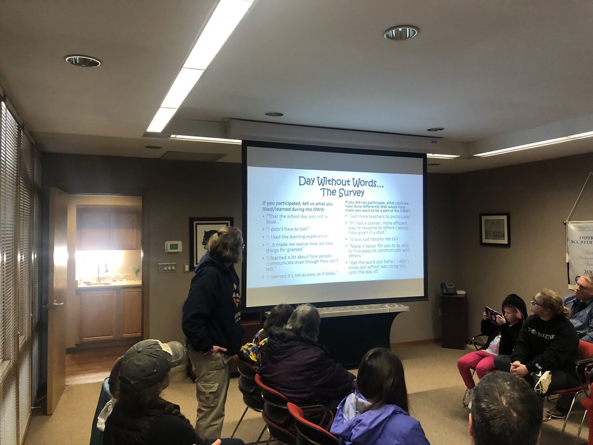 AdamClary7's tweet photo. Mrs. Roberts students did an amazing job presenting their “ A Day Without Words “ project to the board members tonight ! @ludlowschools @jenmcmillen @LudlowSup @Aubrey79996489 https://t.co/2ZxIL42TGY
