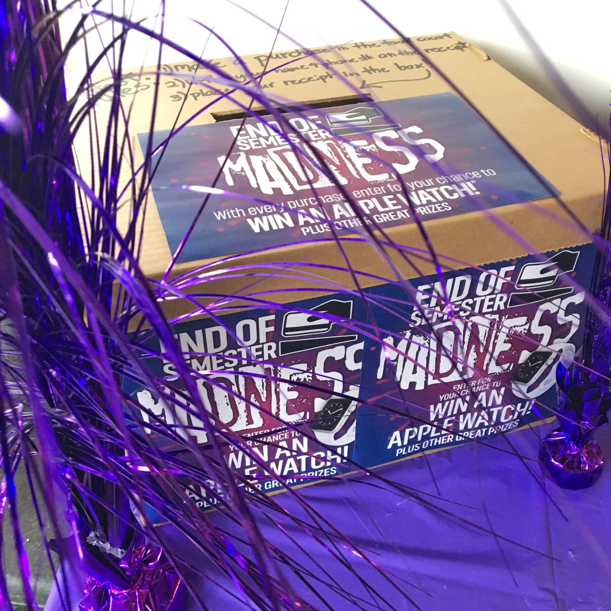 Tomorrow is our second prize draw for our End of Semester Madness Promo! Our next winner will be selected this Friday (tomorrow)! Each week we draw a ballot from EACH campus!