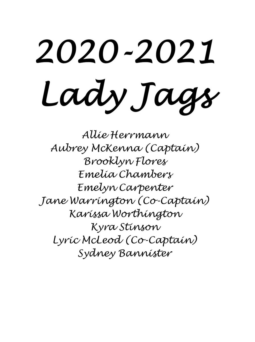 Congratulations to our 2020-2021 Lady Jags! Thank you to everyone for trying out. 🖤