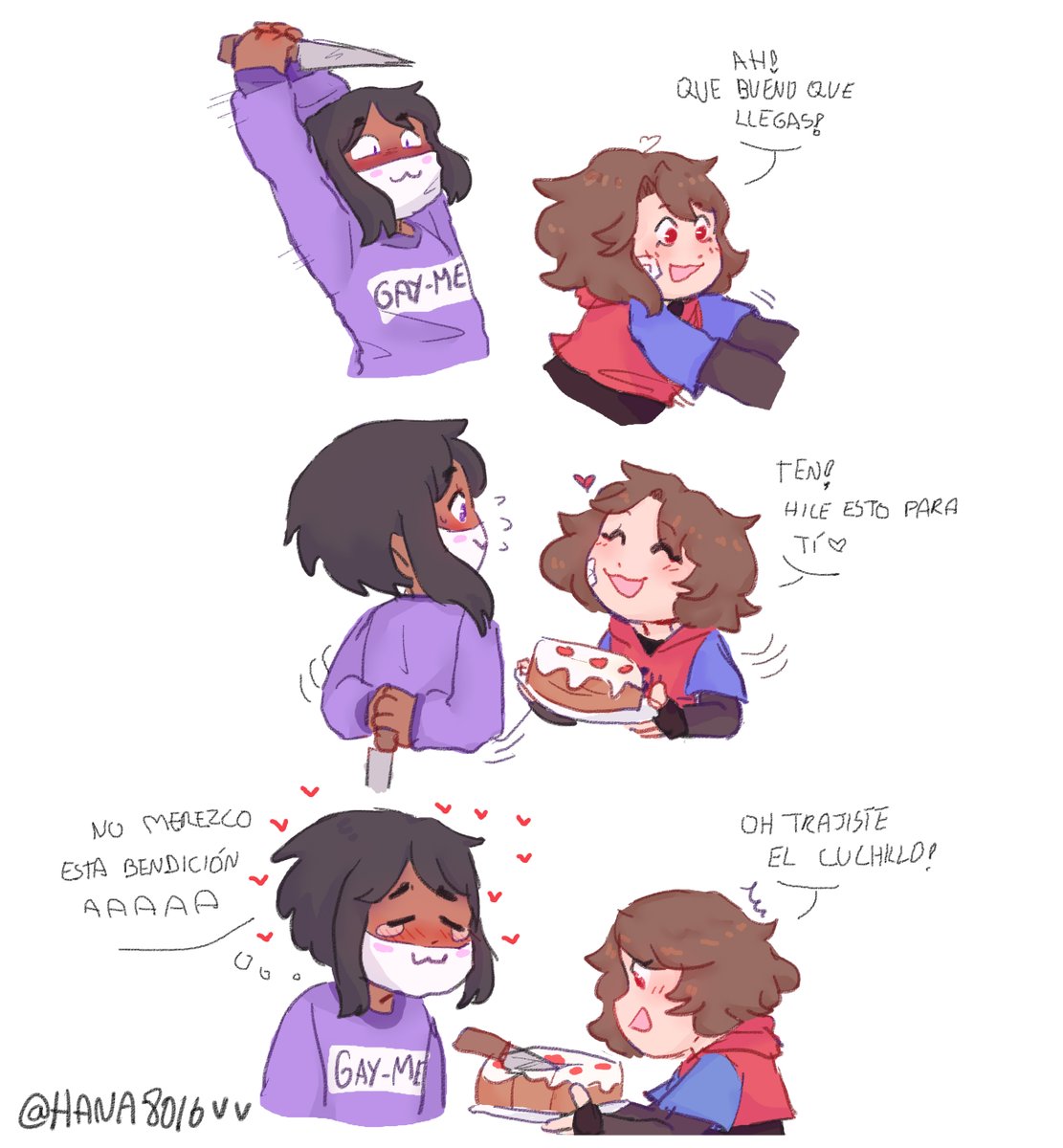 Hana8016's tweet photo. Como siempre re tarde jjsjssj 
Pero bueno ahí está mi #Karmaself! Es un vato que cuando te das la vuelta es capaz de matarte xdd. Also... me dibujé con mis bebés porque debo protegerlos sí o sí 😔👊💕💞💞💞💞 https://t.co/xzfS1tW9lF