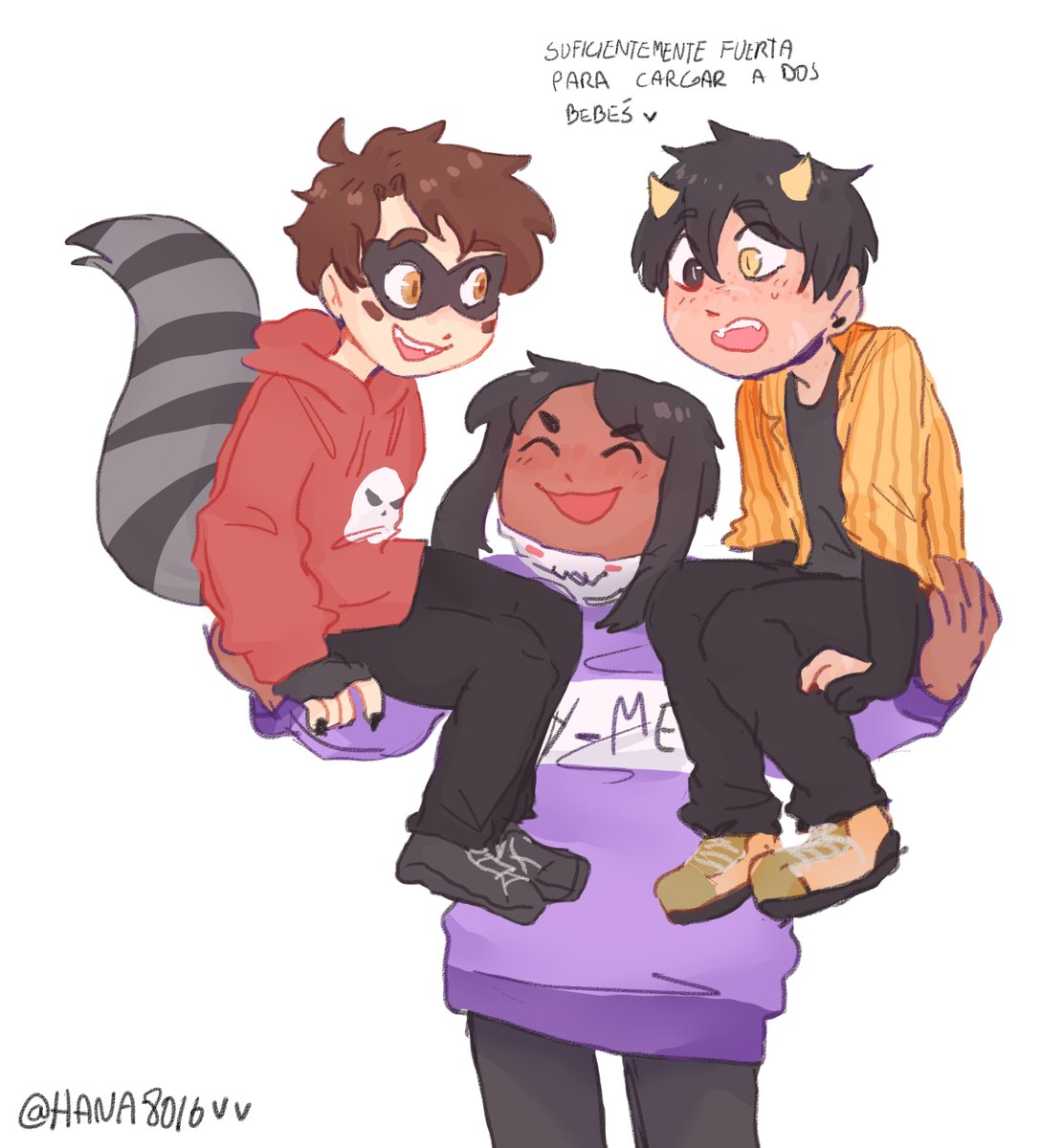 Hana8016's tweet photo. Como siempre re tarde jjsjssj 
Pero bueno ahí está mi #Karmaself! Es un vato que cuando te das la vuelta es capaz de matarte xdd. Also... me dibujé con mis bebés porque debo protegerlos sí o sí 😔👊💕💞💞💞💞 https://t.co/xzfS1tW9lF