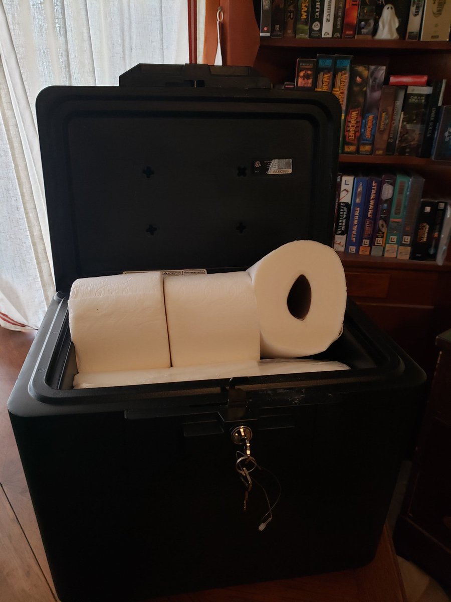 SuperUltraLinZ's tweet photo. Locking up the valuables #ToiletPaperApocalypse https://t.co/wRIEEpvpJB