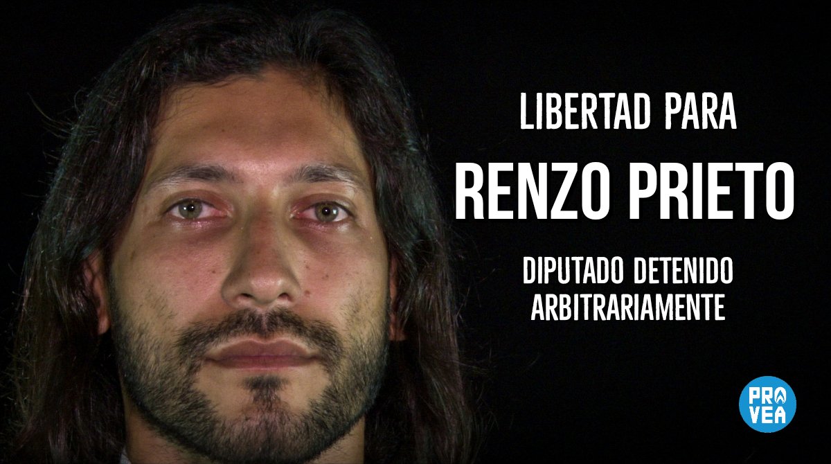 _Provea's tweet photo. El diputado Renzo Prieto sigue detenido después de que funcionarios de las FAES se lo llevaran sin orden judicial y violentando su inmunidad parlamentaria.

Renzo ya estuvo detenido arbitrariamente por 4 años, víctima de torturas y sin atención médica. Exigimos #LibertadParaRenzo https://t.co/riQKsYuxvw
