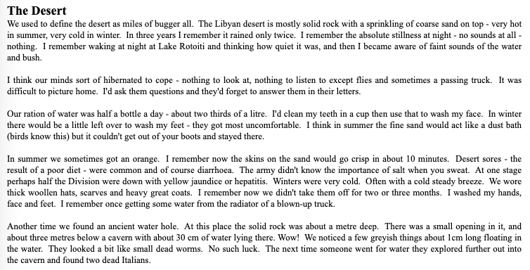 I like to read my Grandfather's war stories every once in a while. It always reminds me, even on days like today, how incredibly lucky many of us are.