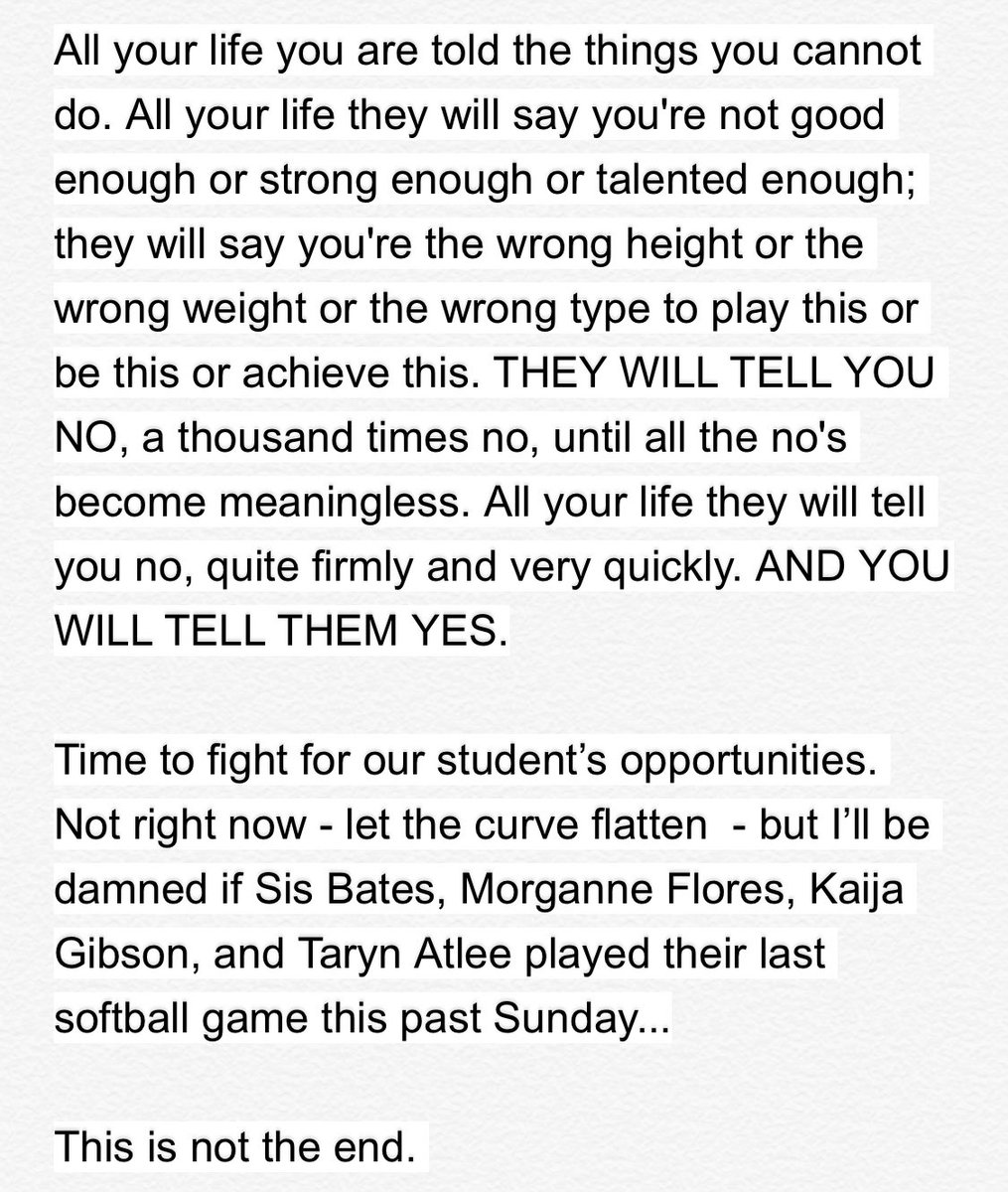 CoachTarr's tweet image. Global Health &amp;gt; NCAA Sports 
Student-Athlete’s Rights &amp;gt; NCAA Decisions 

This is not the end.