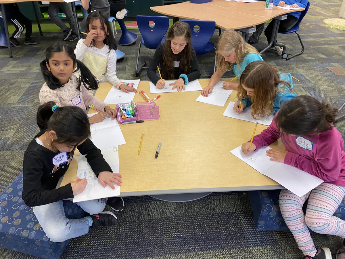 Stevenson2ndGr's tweet photo. A great day sharpening the saw at Deerfield! Impressive little artists at work! #dfhappyclassrooms #novipride https://t.co/Dg70x4l1g2
