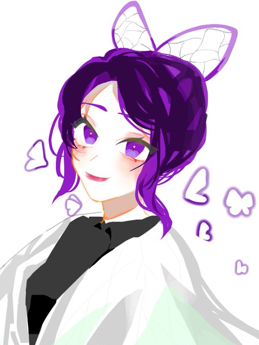 AyUqZi✨さんがTwitterに投稿した胡蝶しのぶ(鬼滅の刃)のイラスト。