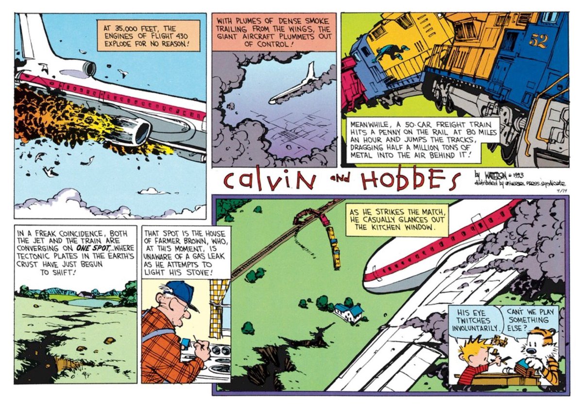 ilovetomhartman's tweet photo. This, my favourite Calvin & Hobbes strip, is a perfect representation of how I feel about the world today. #covid19 #locustinvasion #australianfire #recessiondepression #oilcollapse #stockmarketcrash https://t.co/SrwpoMmyIB