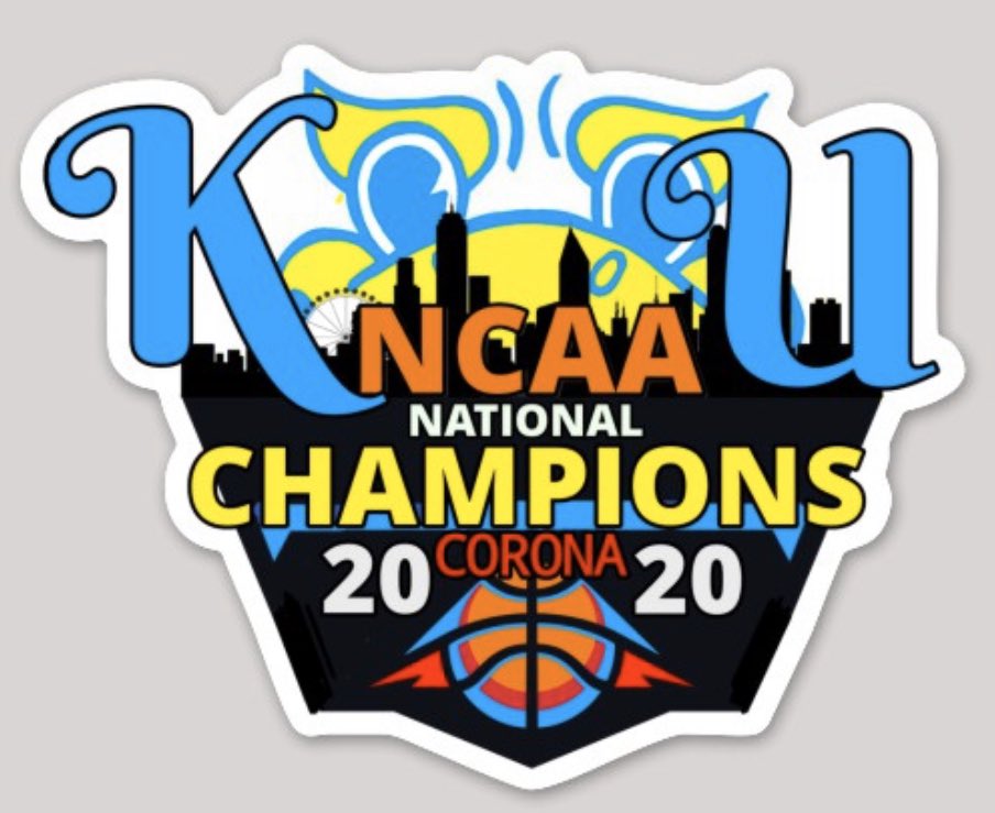 WeenphisherArt's tweet photo. Rock Chalk, JayHawk! Jayhawks have been crowned the 2020 champs! #coronavirus #Kansas #jayhawks #Covid_19 #MarchSadness #MarchMadness #weenphisher https://t.co/yRdoXN4tbw