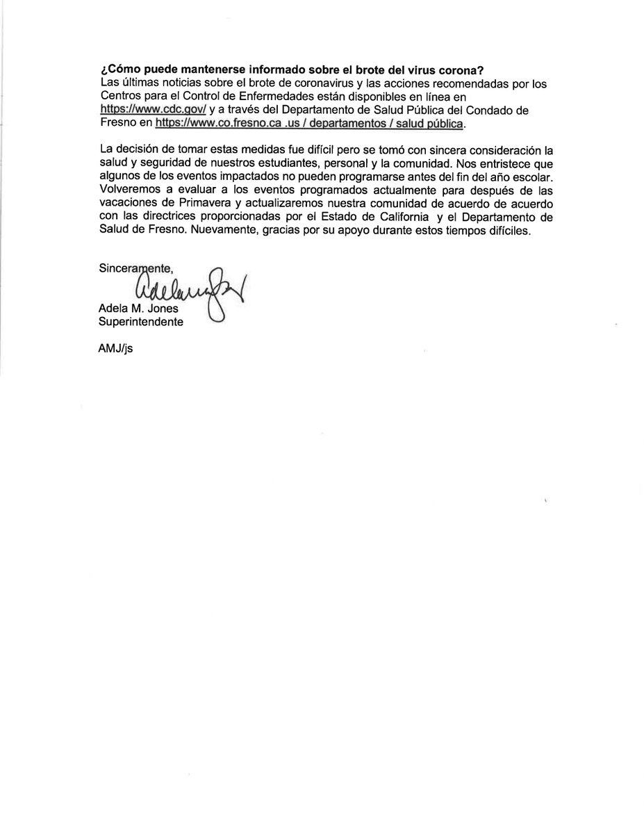 Please read the most current CoronaVirus Update from Superintendent Jones.