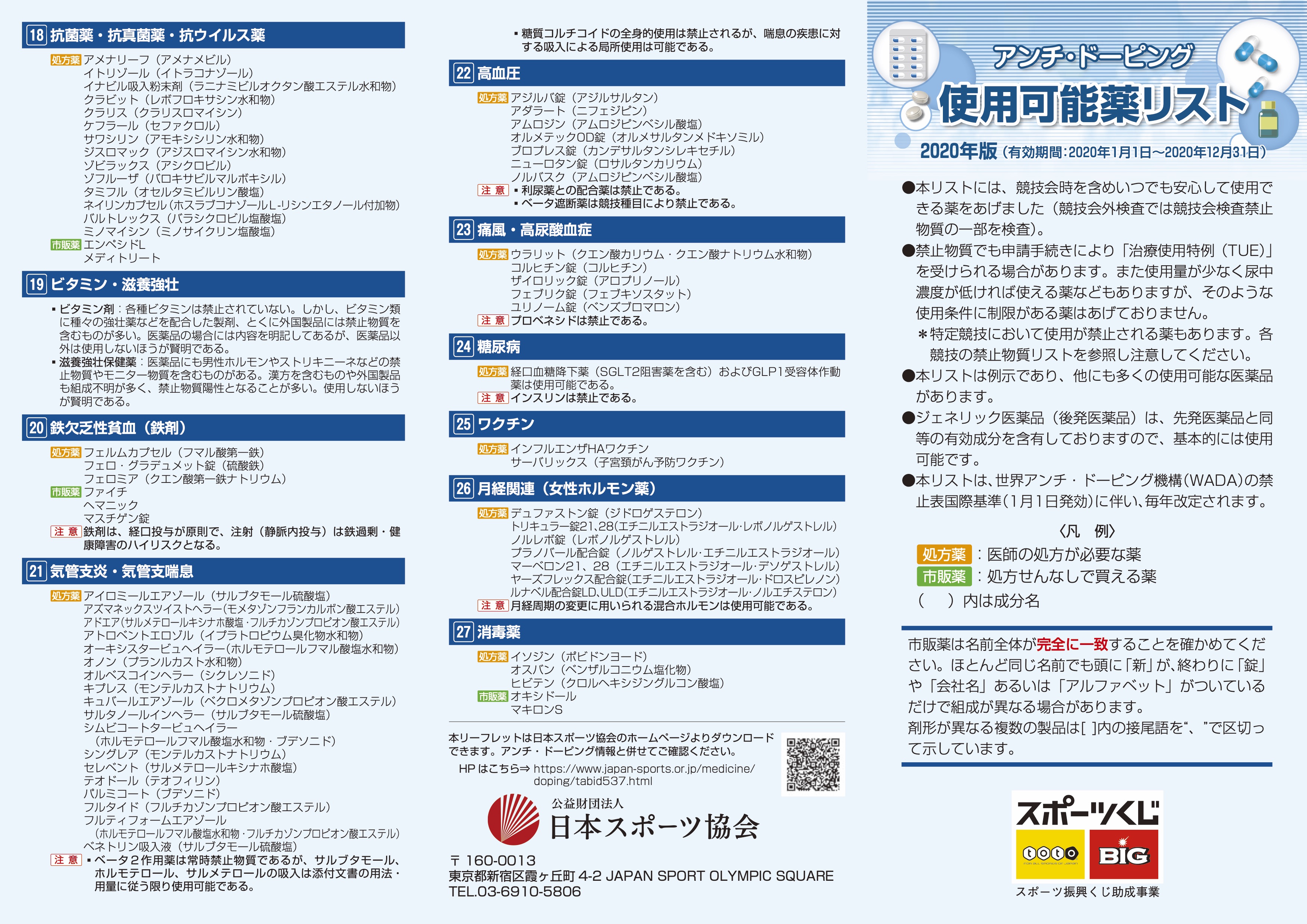 Uzivatel 岩本航 スポーツ整形外科医 Na Twitteru 日本スポーツ協会 アンチ ドーピング使用可能薬リスト 年版 は協会のhpからダウンロード可能です T Co Chy2k6soe7 T Co Eibsiad90a Twitter