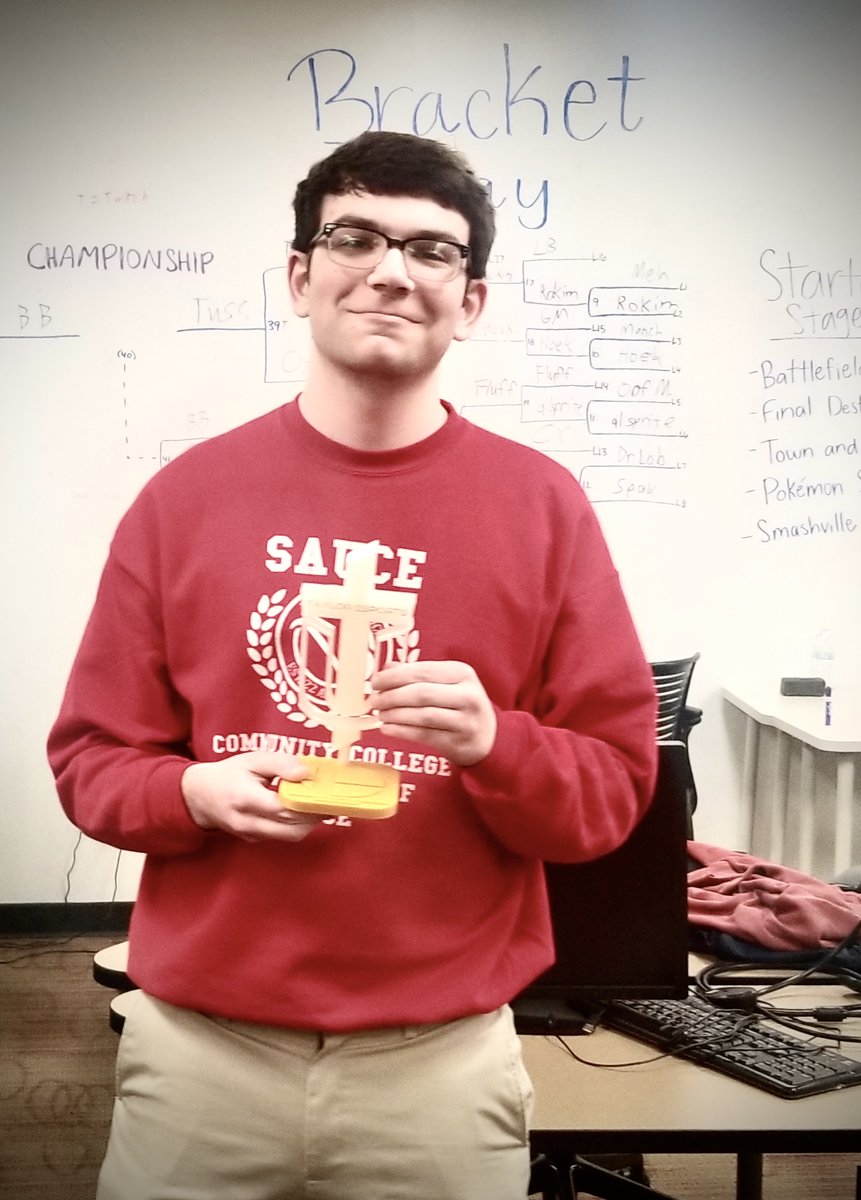TaylorCSE's tweet photo. Wilson Secaur (CS Sophomore) takes first place at Taylor's first Esports Smash Tournament! Also pictured, Caleb Eckerly (CS Sophomore) competing for a spot in the Smash bracket. Alec Houseman (Cybersecurity Sophomore) and Stuart Thompson (CS Sophomore) hosted an entertaining https://t.co/TLayj5jnNp