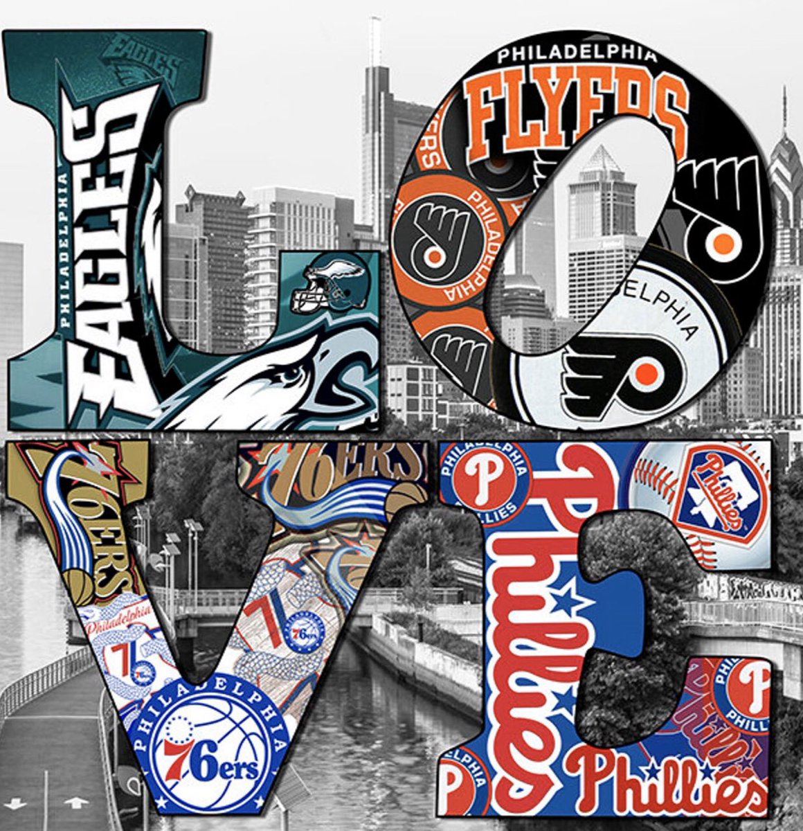 RobinRGarrison's tweet photo. Just came across this 4 for 4 ... Philly L-O-V-E! ❤️ https://t.co/7p6wPigToS