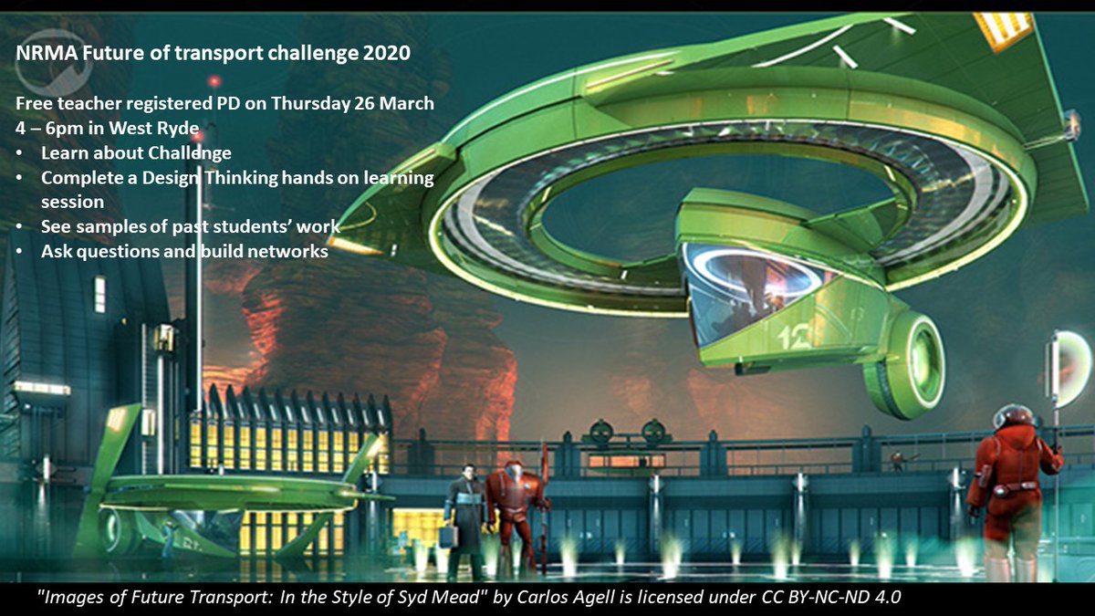 Free registered Teacher PD on Future of Transport Challenge in Term 2 for Yr 7 10. Real world learning program built by <a href="/NRMA/">The NRMA</a>, a transport industry leader. Finals at Youth Eco Summit- Secondary 1 Sept. bit.ly/33d5wFP
#STEM #PBL <a href="/MikeBartlettEdu/">Mike Bartlett</a> @spinbelt