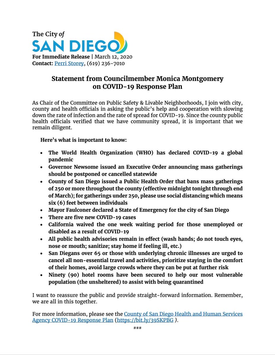 CD4Monica's tweet photo. Please read the Statement from Councilmember Monica Montgomery on the COVID-19 Response Plan. https://t.co/syesGtQtwQ