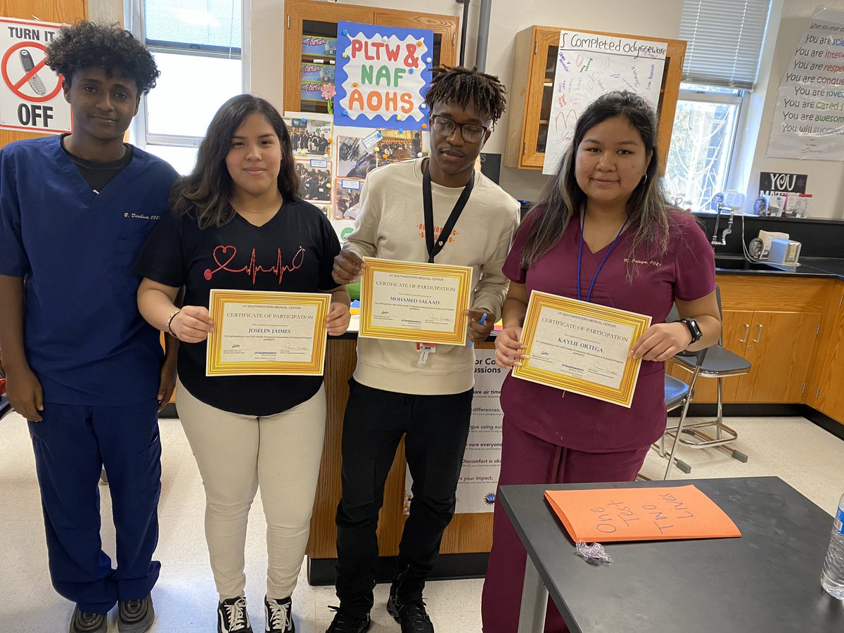 AOHS students that participated in 2020 HPREP program for 5 Saturdays at UT Southwestern Medical Center