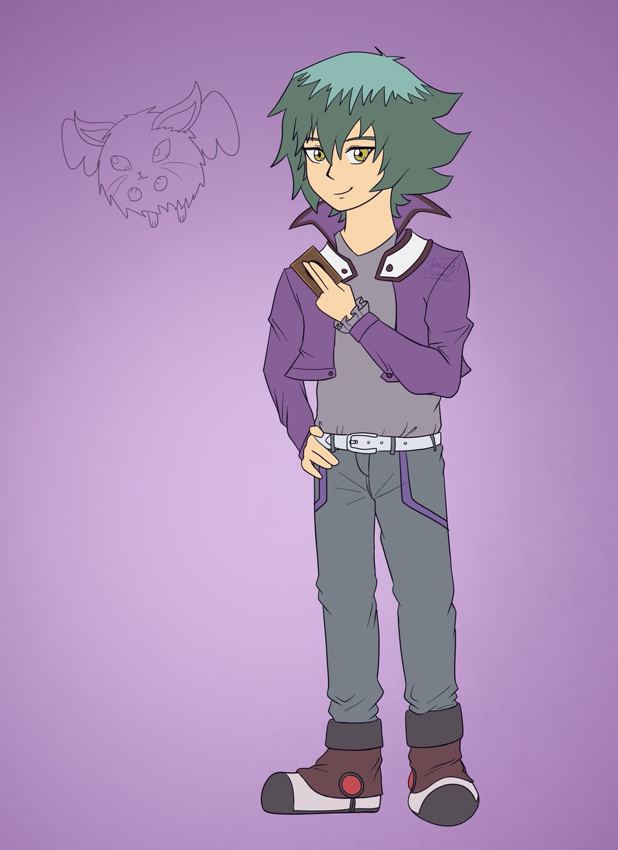 JaceofSpaace's tweet photo. Was doing character fusion requests on tumblr, and I got one for #spiritshipping! So here's Judai and Johan mushed into one good boy ❤💜💙 https://t.co/8E6roeezYA