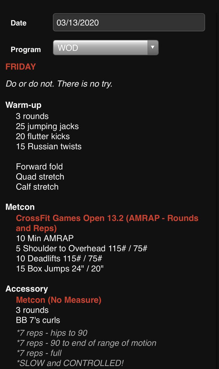 CrossFit_NQ's tweet photo. Today’s #WOD:
AMRAP with shoulder-to-overhead, deadlifts and box jumps + barbell curl accessory work. 💪🏻
#CFNQ #CrossFit
____________________
https://t.co/vT8S2TFJcs https://t.co/0a0Jd6SPZV