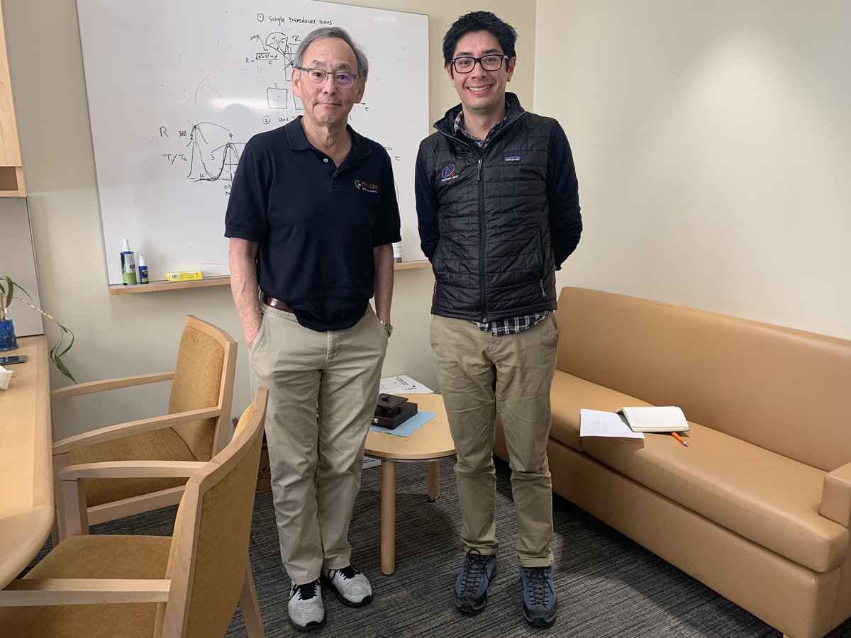 ericknight's tweet image. Amid the chaos, I found time today w/ Prof Steve Chu who won the 1997 Noble Prize in Physics for trapping atoms w/ laser light &amp;amp; was Obama’s Energy Secretary.The technological work tackling climate change is phenomenal &amp;amp; inspiring with pockets of brilliance in Oz @AustAmFulbright