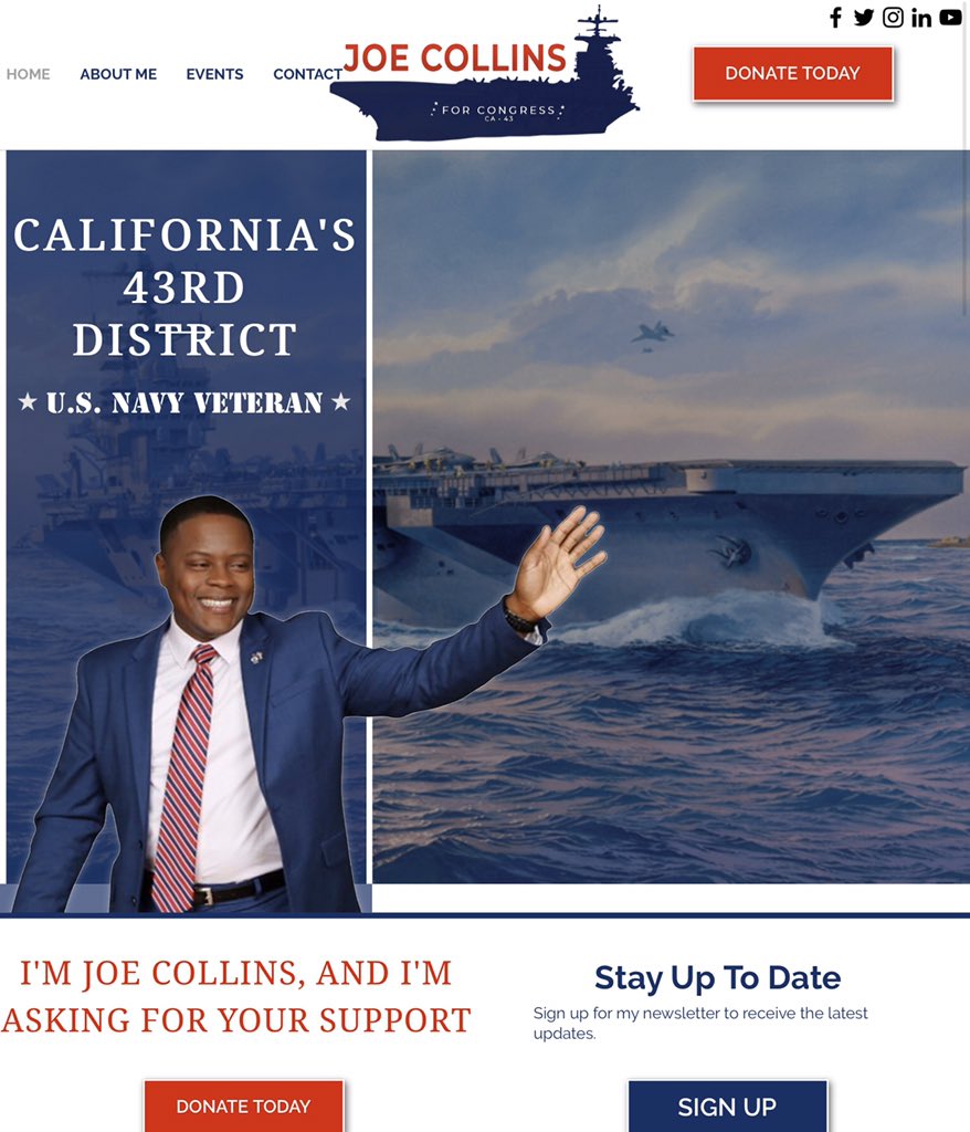 Patriots2020's tweet photo. @seanhannity Please support 🇺🇸Joe Collins🇺🇸 running against Maxine Waters‼️ @joecollins43rd 👈Plz follow and donate 

#WatersMustGo #CA43 #CA43VoteCollins 
@realDonaldTrump @POTUS @mitchellvii @charliekirk11 @TuckerCarlson https://t.co/eJFcYiab2G