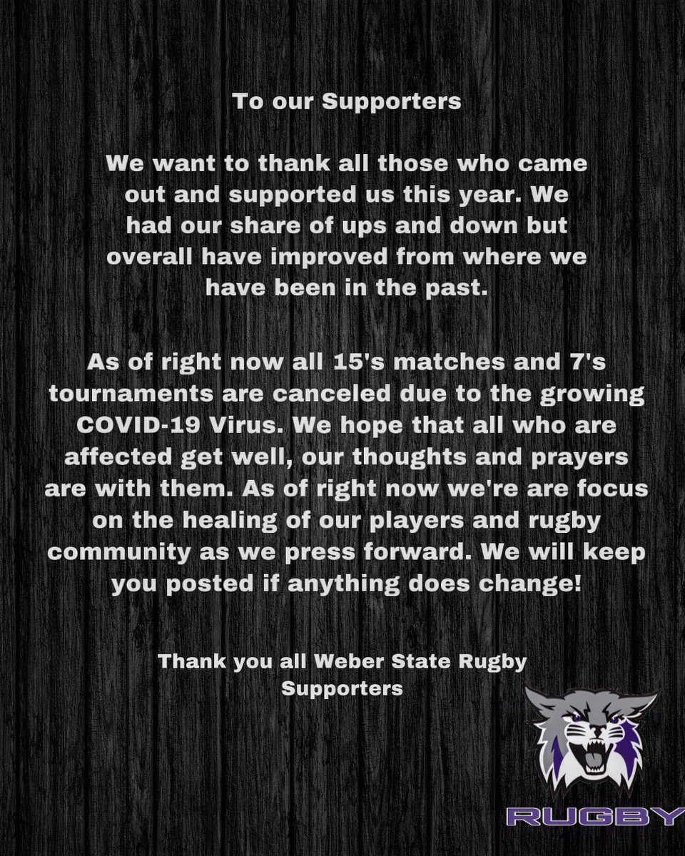 Thank you to all who came out and supported us. WE WILL KEEP YOU POST FOR ANY GAMES THAT MAY COME ABOUT! #weberrugbywillreturn #weberstaterugby #weber #rugby #utahrugby #usarugby