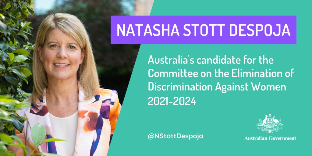Congratulations @NStottDespoja on becoming Australia’s candidate for the Committee on the Elimination of Discrimination Against Women! Your passion for women & girls’ rights is inspiring. We’re excited to support your campaign! #Natasha4CEDAW #CEDAW pmc.gov.au/news-centre/of…