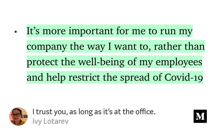 TSigberg's tweet photo. “I trust you, as long as it’s at the office.” by Ivy Lotarev
https://t.co/eWCIZJsMpd https://t.co/70P5ejXk8l