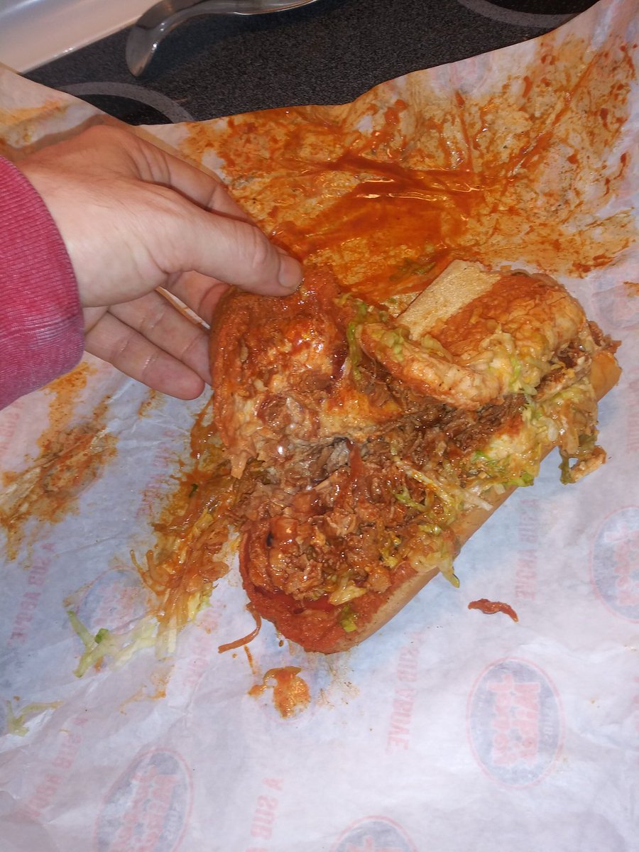 therealmarkfury's tweet photo. @jerseymikes wtf is this? This is so disrespectful, I ordered a buffalo chicken sub to go and this is what y'all gave me.. A saturated Frank's red hot sponge! #jerseymikes #wtf #2020election https://t.co/GsflORrdVG