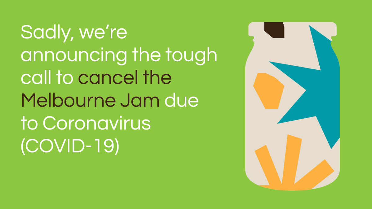 Due to increasing concern about COVID-19 we sadly have to cancel the Jam and potentially postpone it until August - stay tuned. Thank you for your enthusiasm and thank you to our sponsors: Reece Next @aglenergy <a href="/LUMAInstitute/">LUMA Institute</a> <a href="/academyxi/">Academy Xi</a> and <a href="/hawkersbeer/">Hawkers Beer</a>! Stay safe! #gsjam