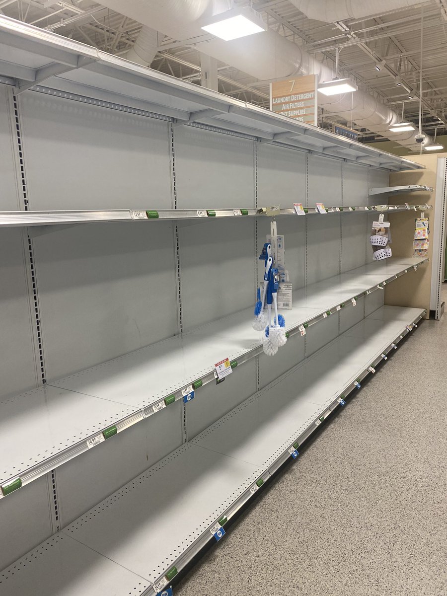 ericbolling's tweet photo. View from my local @Publix “paper products” aisle.. seriously folks? Can we all just get a grip? https://t.co/3aUu4Geqqd