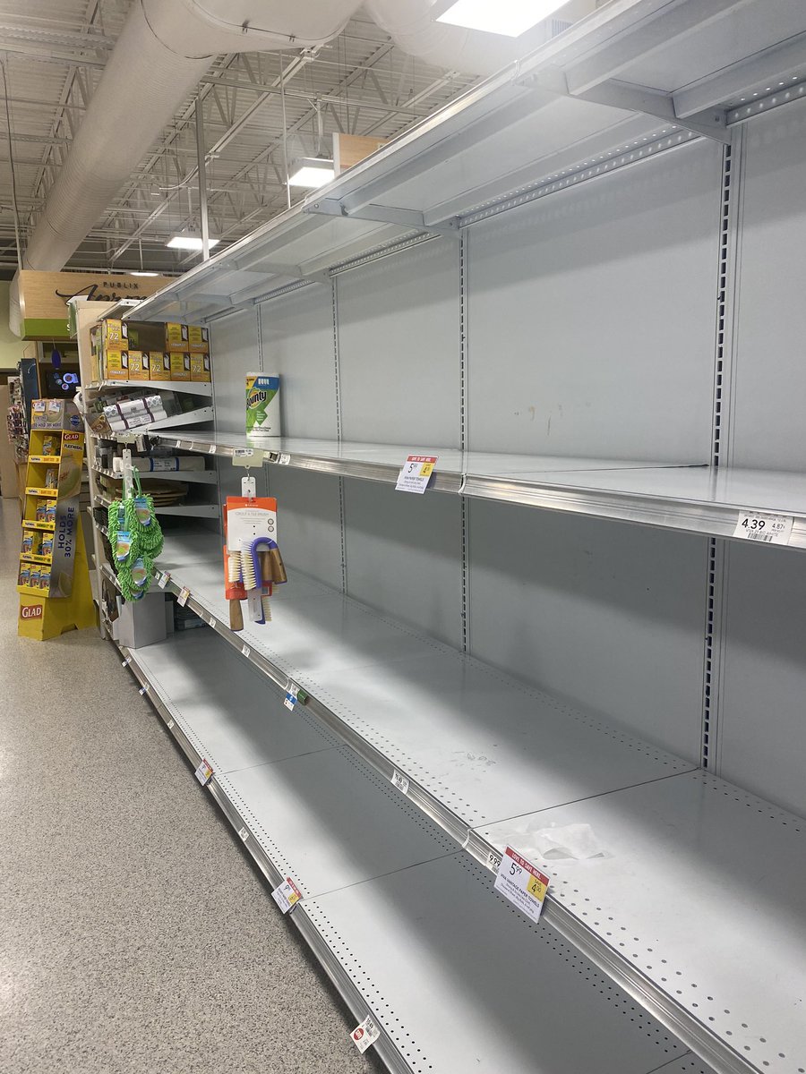 ericbolling's tweet photo. View from my local @Publix “paper products” aisle.. seriously folks? Can we all just get a grip? https://t.co/3aUu4Geqqd