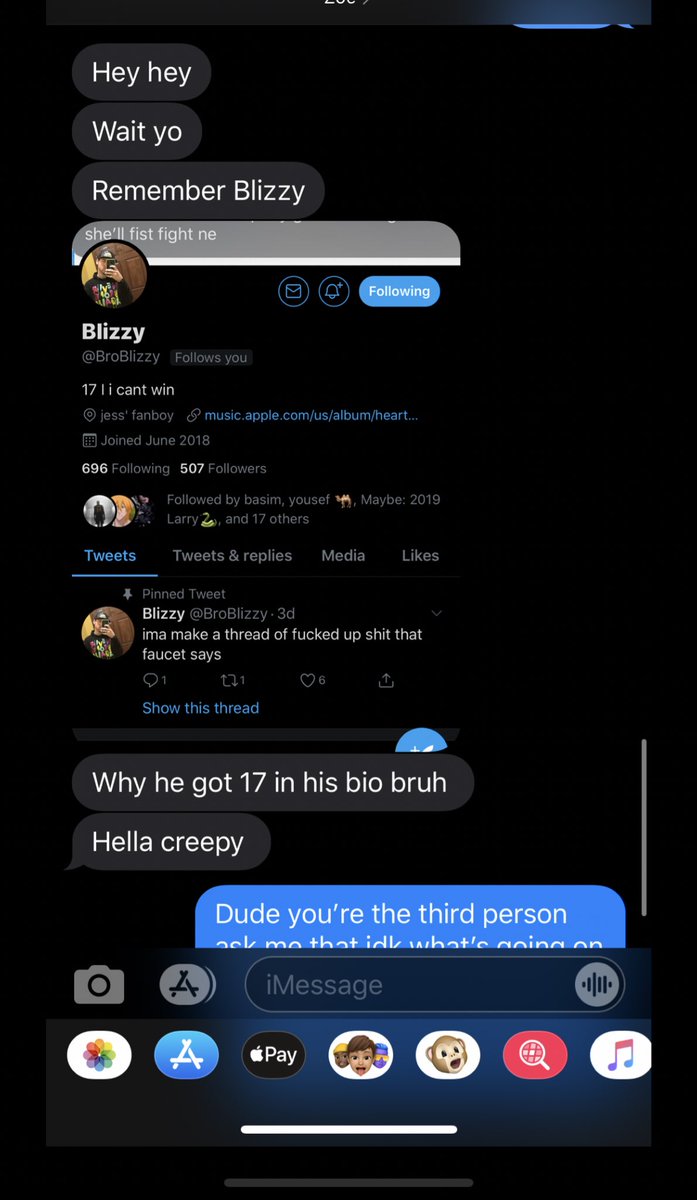 So first thing was first. I was asking one of my friends why the fuck there was 17 in his bio and he was like, what the fuck? Why have 3 peoples asked me about this in a matter of a FEW DAYS. So not only was i asking, a bunch of other people were asking. (not my screenshot)+