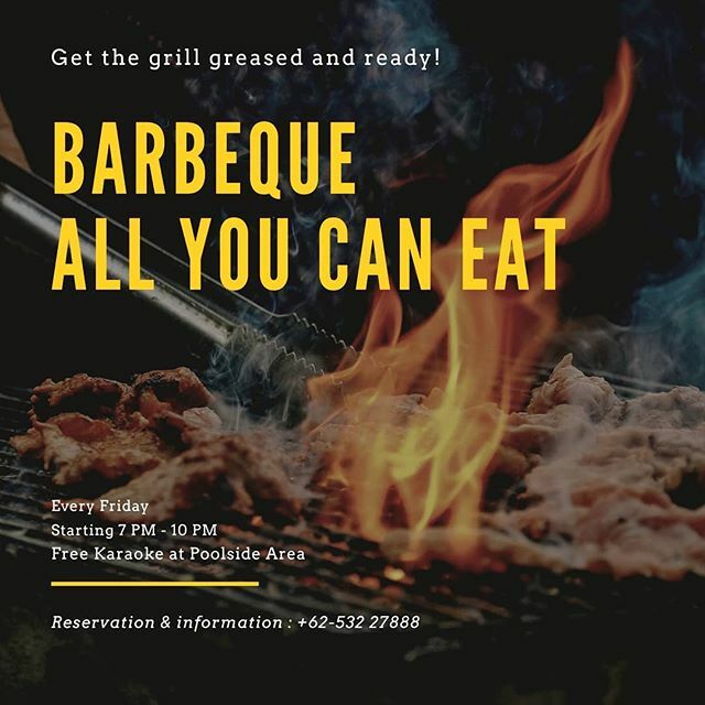 Enjoy your friday night at BaReLo Restaurant. Barbeque All You can Eat IDR 125.000,-net/person and free karaoke at poolside.
Starting from 7pm - 10pm, Let's come and try!

Reservation &amp; Information :
☎️ + 62-532-27888
Email : resvsipa@swiss-belhotel.com

#bbqallyoucaneat 
#f…