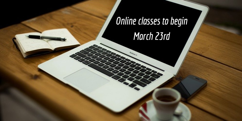 tweetsbytyco's tweet photo. How is everyone feeling about the transition from in-class lecture to #online? This horrific #pandemic is very much alive and it is in the process of shutting down the whole world. #rsj108 https://t.co/j9RczJ4W0e