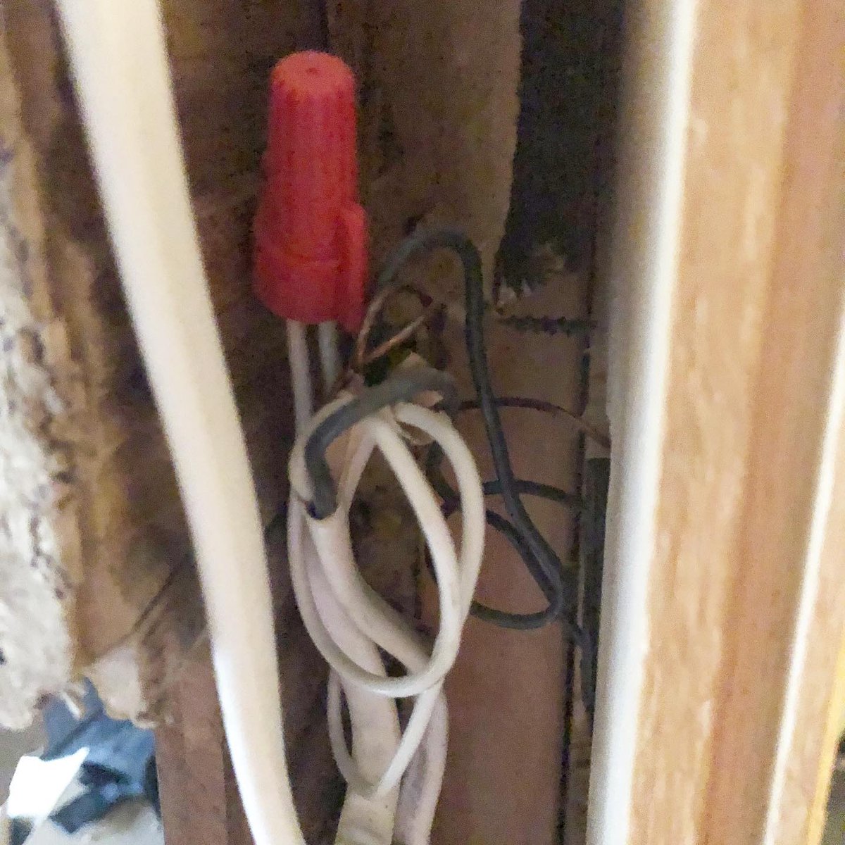 BestATLElectric's tweet photo. Happy Thursday, everyone!

From the outside, this switch looks to be normal, right? Well sometimes you never know what you’re going to find! This is a huge code violation and safety hazard by not having a proper junction box installed. #arcangelelectric #atlantaelectrician https://t.co/tn2QqhYZDJ