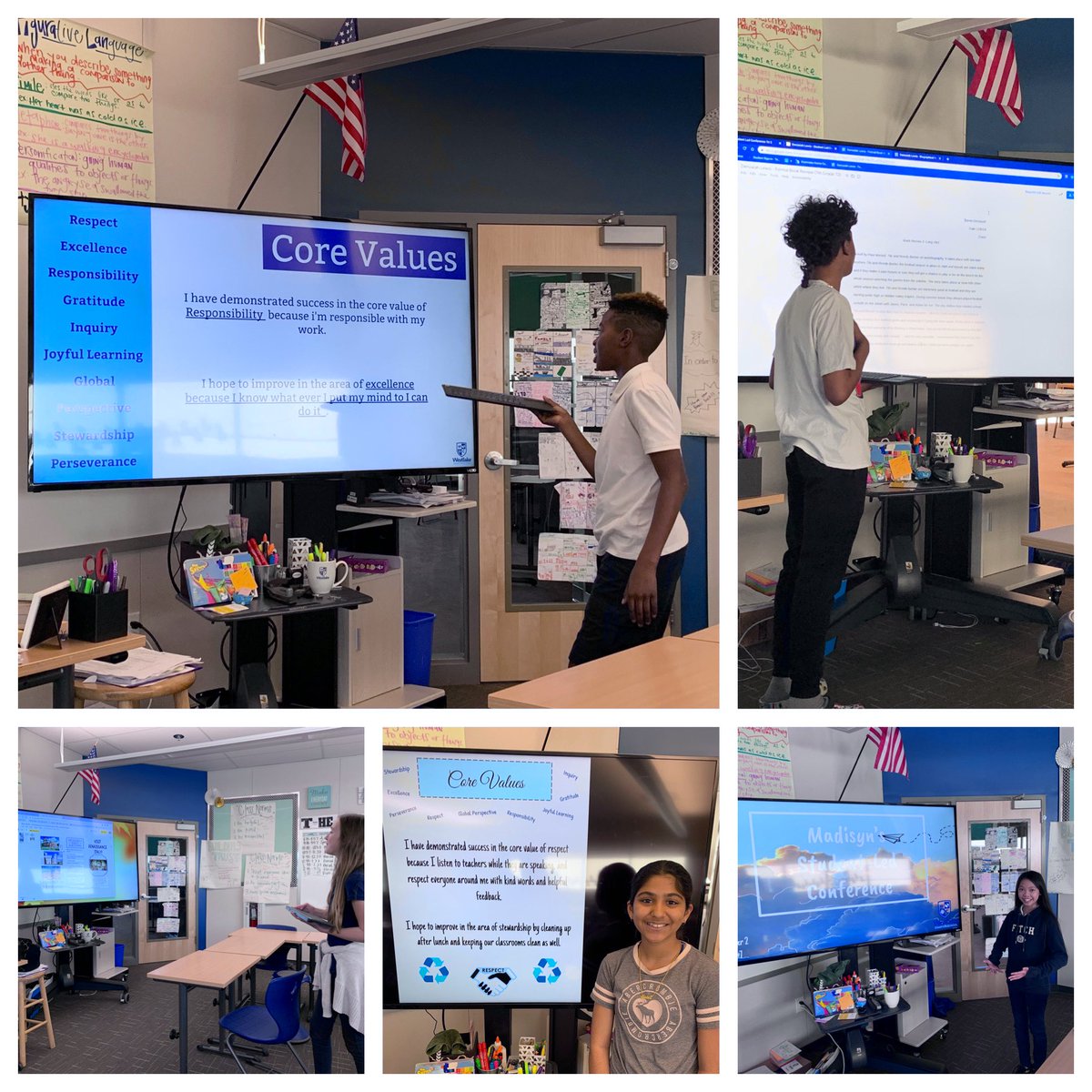 kimberlyAhewitt's tweet image. 7th grade Ss shined for their 2nd year, 2nd trimester of Ss led conferences with their advisory teacher, me. They shared their work, NWEA growth and plans, report cards, and core value reflections. I’m beyond proud of these WCS Explorers! #WCSReflective