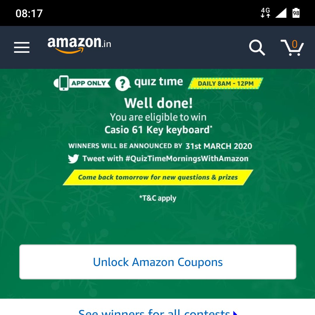 Raajarooh's tweet photo. #Quiztimemorningswithamazon.. I'm eligible to win Casio 61 key keyboard https://t.co/rsDdk8PqDE