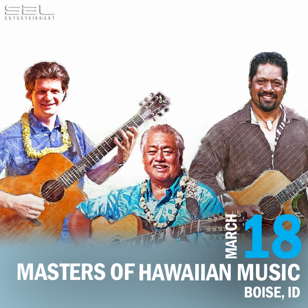 Boise is getting a little taste of paradise with George Kahumoku, Jr.'s Masters of Hawaiian Music! Get your tickets for March 18th at the Egyptian Theatre! Link in bio.

#GoodMusic #LiveShow #Trio #HawaiianMusic #SlackKey #VisitBoise #SBLEntertainment #SBLRocks #SBLConcerts