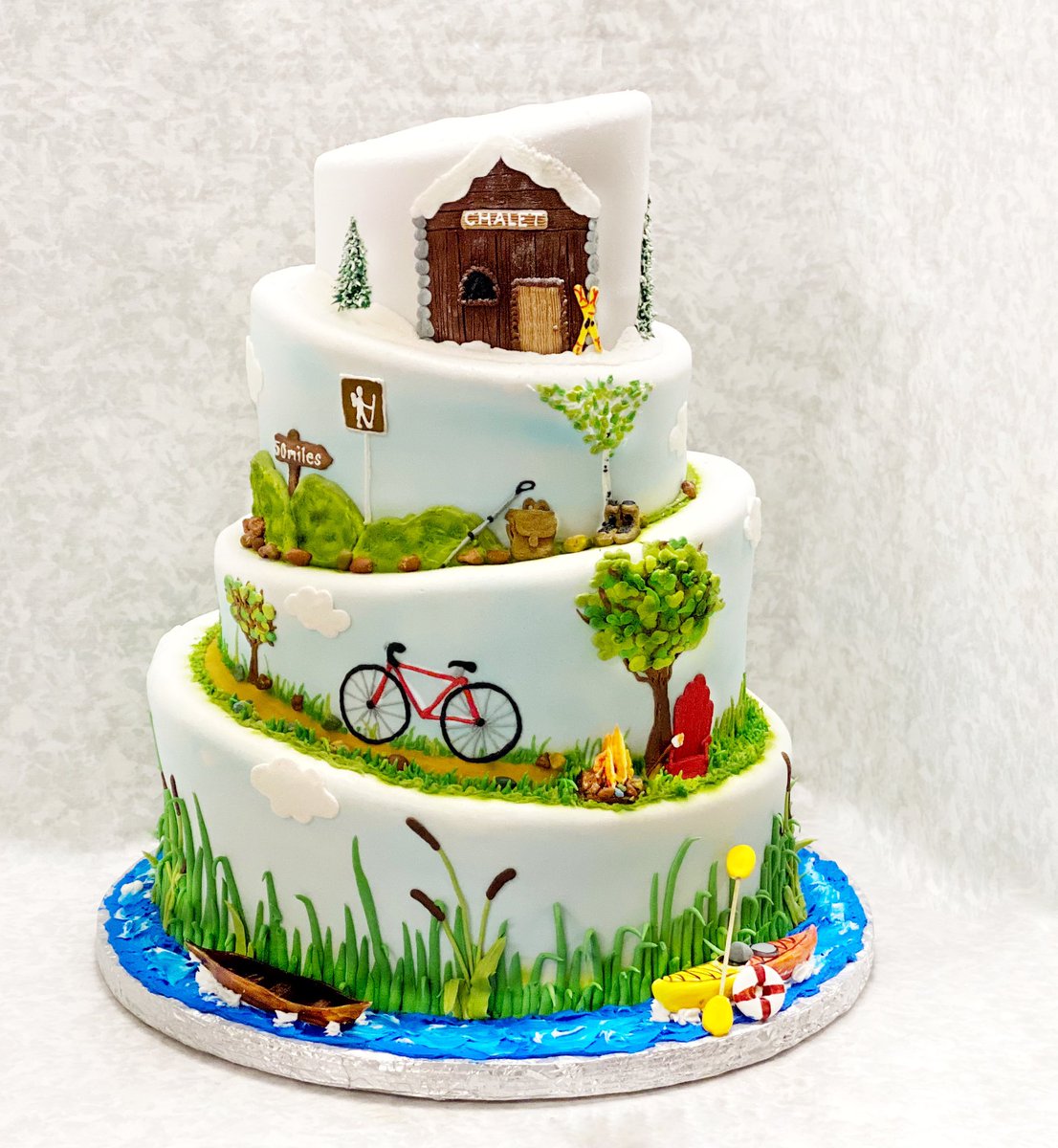 QueenofCakesMN's tweet photo. The outdoor lovers’ dream cake! 
•
•
•
•
•
#queenofcakes #queenofcakesdidmycookies #queenofcakesdidmycake #cakelove #buttercreamart #mycakeobsession #birthdaycakes #weddingcakes #babyshowercakes #minnesotabride #minnesotaweddings #outdoorcakes #topsyturvycakes #camping https://t.co/Q5CYQq0nun