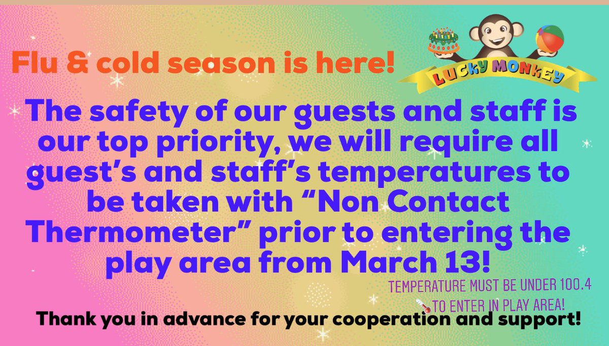 <a href="/Luckymonkey4kid/">LuckyMonkey's 4 kids</a> We pride ourselves on a strict daily cleaning policy that ensures we continue to be a fun, clean, and safe environment for our guests and staff. #StaySafe #healthykidsorlando